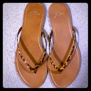Tortoise print flip flop sandal